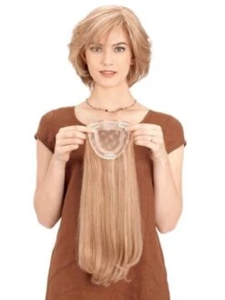Long Human Hair Toppers Hand Made -Wig Promotion Shop 100 human hair long top piece 2 1 1