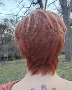 Billie Wig By Envy | Human Hair/Synthetic Blend -Wig Promotion Shop BilliebyEnvyLighterRed4Back