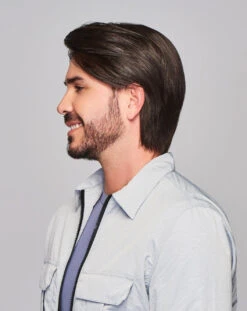 Sharp Men's Wig By HIM | Mono Top | Human Hair Blend -Wig Promotion Shop HIM Sharp Model2 Styled Side1