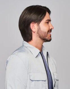 Sharp Men's Wig By HIM | Mono Top | Human Hair Blend -Wig Promotion Shop HIM Sharp Model2 Styled Side2