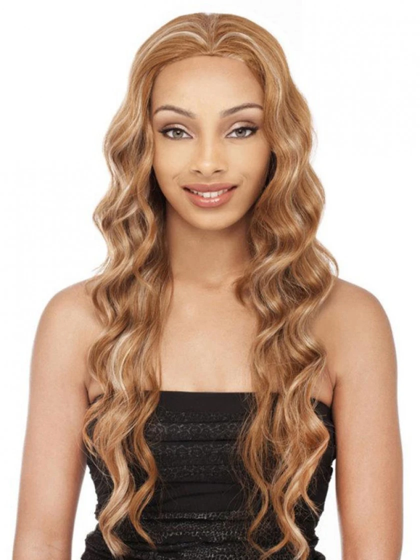 Blonde Long Wavy Synthteic Hair Half Wig 3 Blonde Long Wavy Synthteic Hair Half Wig
