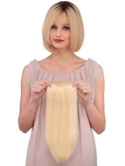 Clip In Blonde Human Hair Top Piece