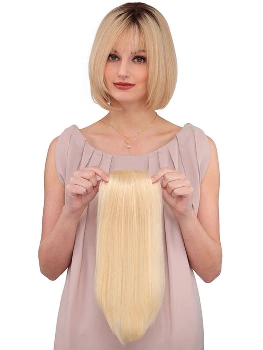 Clip In Blonde Human Hair Top Piece 3 Clip In Blonde Human Hair Top Piece