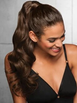 Dark Brown Long Wavy Synthetic Hair Ponytail