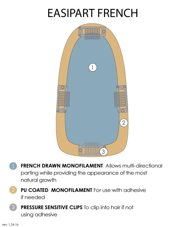 EasiPart Topper French 12" | Remy Human Hair 8 EasiPart Topper French 12" | Remy Human Hair - Image 6