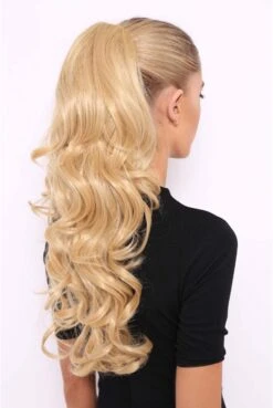 Long Blonde Curly Glam Ponytail