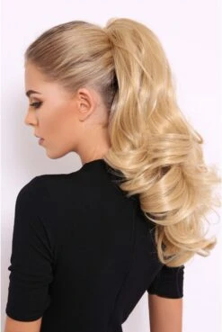 Long Blonde Curly Synthetic Ponytail
