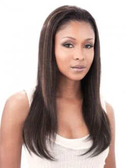 Long Straight Human Hair Half Wig
