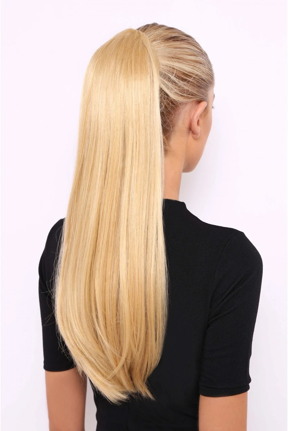 Long Straight Synthetic Hair Blonde Ponytail 3 Long Straight Synthetic Hair Blonde Ponytail