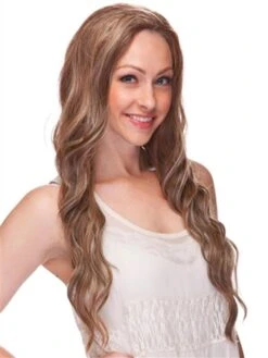 Long Wavy Topper Hairpiece Synthetic 3/4 Wig