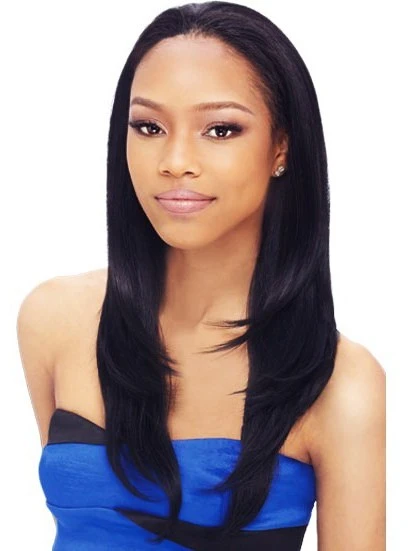 Natural Straight Long Human Hair Half Wig 3 Natural Straight Long Human Hair Half Wig