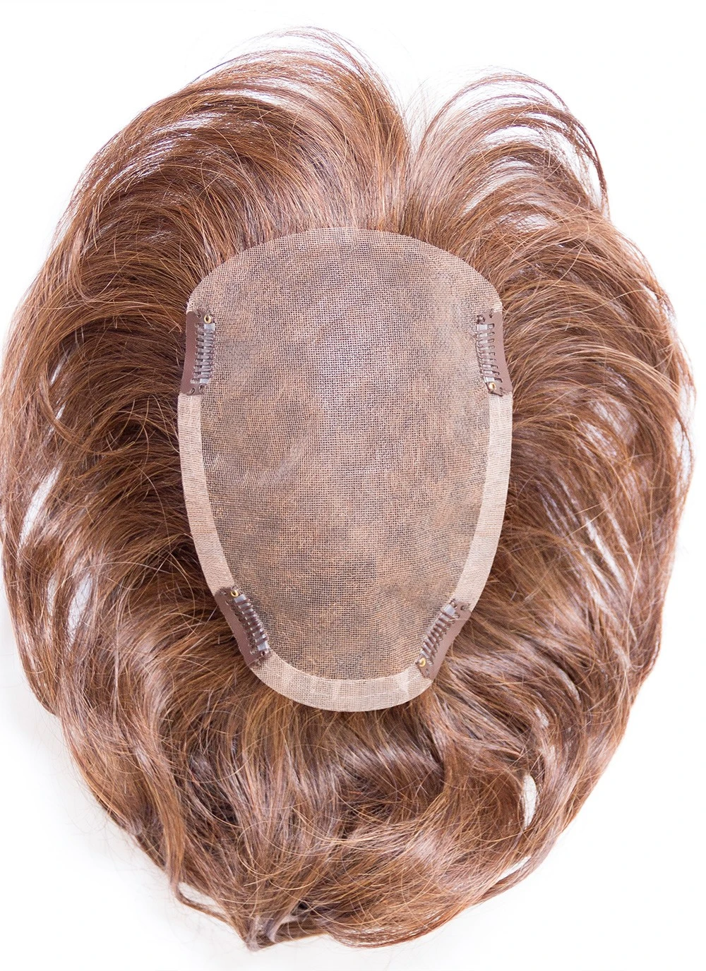 Straight Brown 100% Human Hair Mono Hair Pieces 5 Straight Brown 100% Human Hair Mono Hair Pieces - Image 3