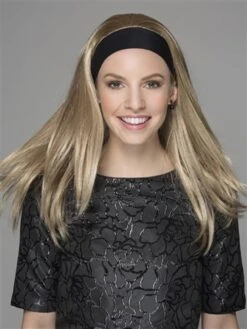 Silky Straight Long Synthetic Headband 3/4 Wig