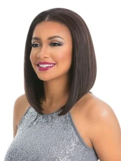 Slight Mid-Part Bob Straight Hair Half Wigs