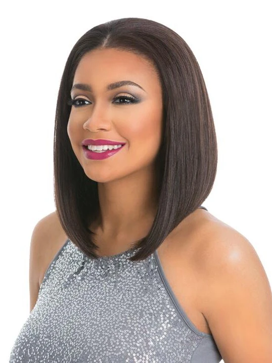 Slight Mid-Part Bob Straight Hair Half Wigs 3 Slight Mid-Part Bob Straight Hair Half Wigs