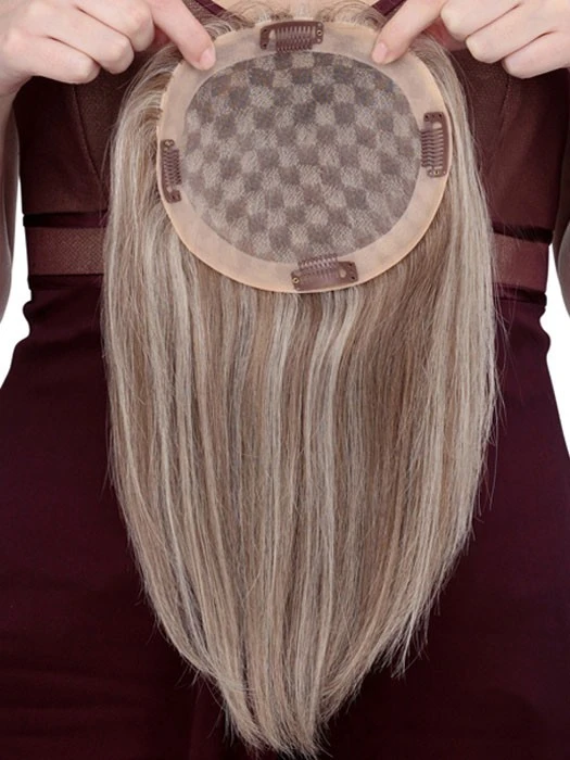 Sunny Blonde Brown Human Hair Mono Top Piece 5 Sunny Blonde Brown Human Hair Mono Top Piece - Image 3