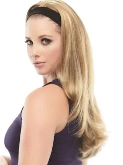 Long 3/4 Wig Straight Synthetic Women Hair Headband